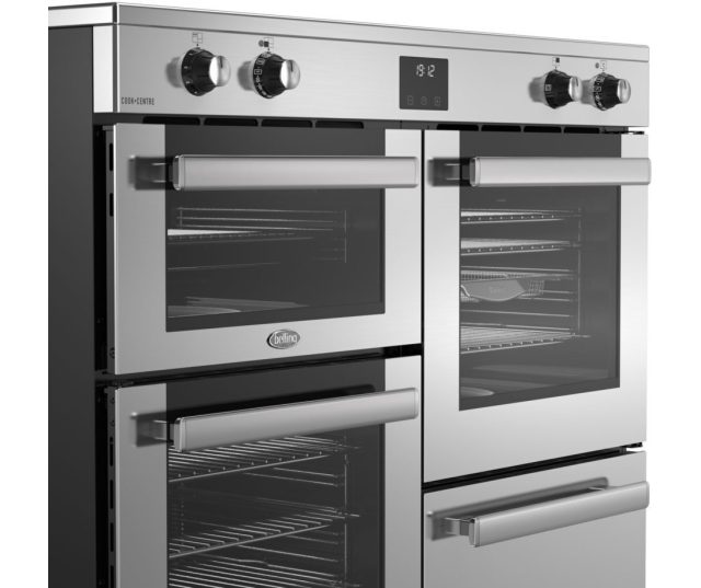 Belling 110 cm fornuis met inductieplaat en luxe afwerking in RVS