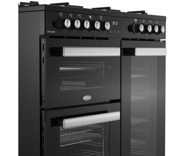 Belling COOKCENTRE 90DF BLK fornuis met automatische vonkontsteking en thermostaatbeveiliging
