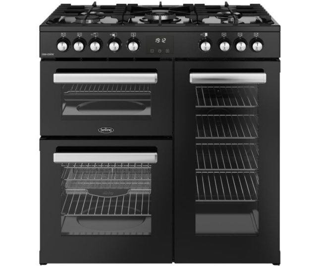 Belling COOKCENTRE 90DF BLK zwart gasfornuis 90 cm breed