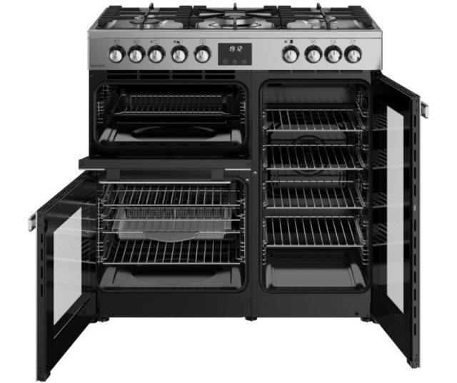 Belling COOKCENTRE 90DF STA met conventionele oven en heteluchtfunctie