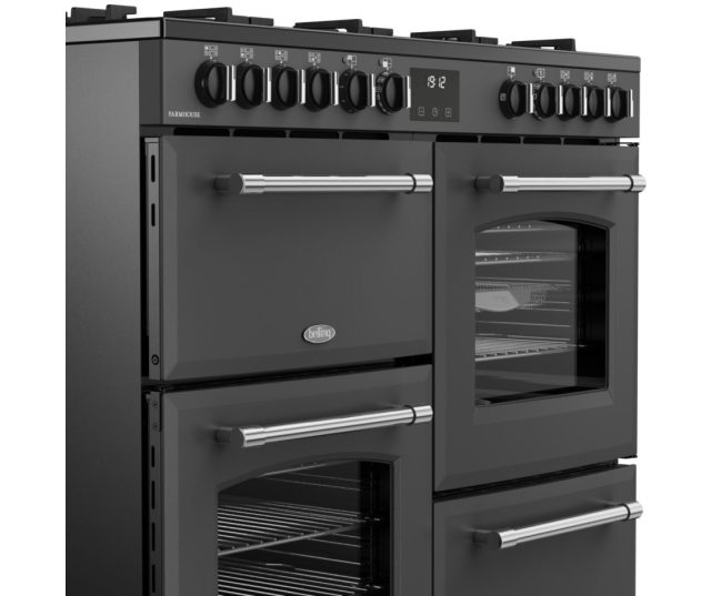 Belling gasfornuis met drie ovencompartimenten en Airfry rooster