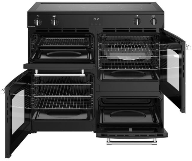 Belling FARMHOUSE 100Ei BLK oven met ovenverlichting en uitneembare deuren