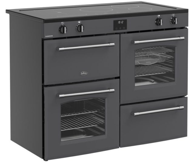 Vrijstaand Belling fornuis met inductiekookplaat en 3 ovens