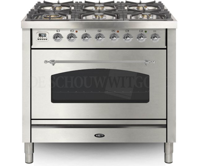 Boretti VPNR96IXG fornuis gasoven roestvrijstaal