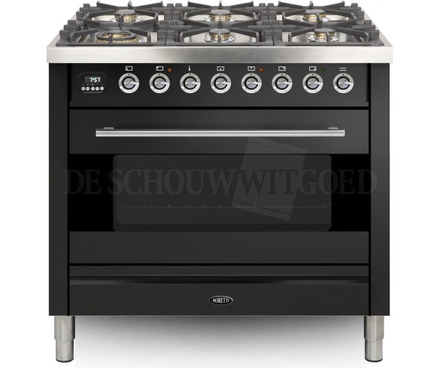 Boretti VPS96ANG fornuis gasoven antraciet