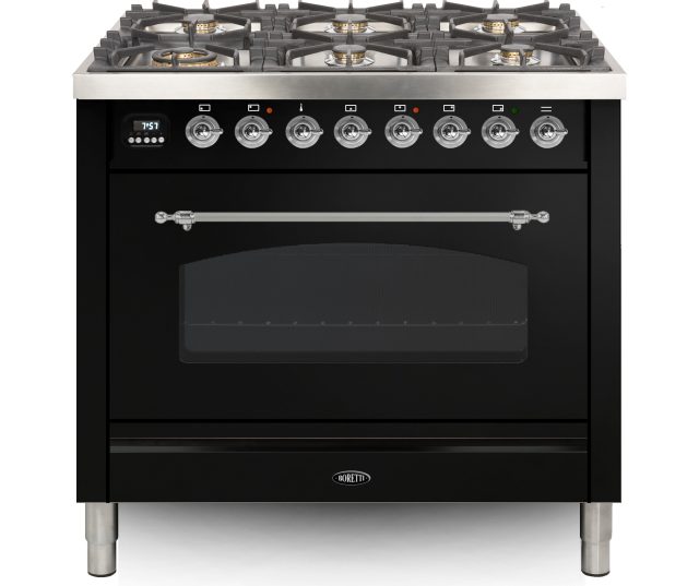 Boretti VPNR96ZW Principale zwart fornuis - outlet