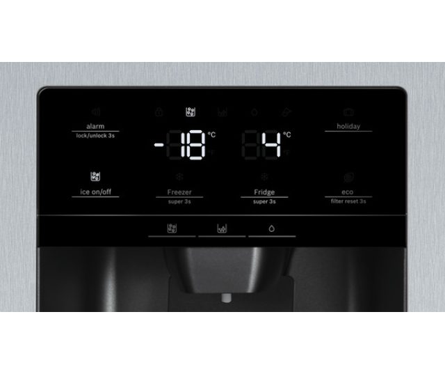 Bosch KAG93AIEP rvs side-by-side koelkast - roestvrijstaal