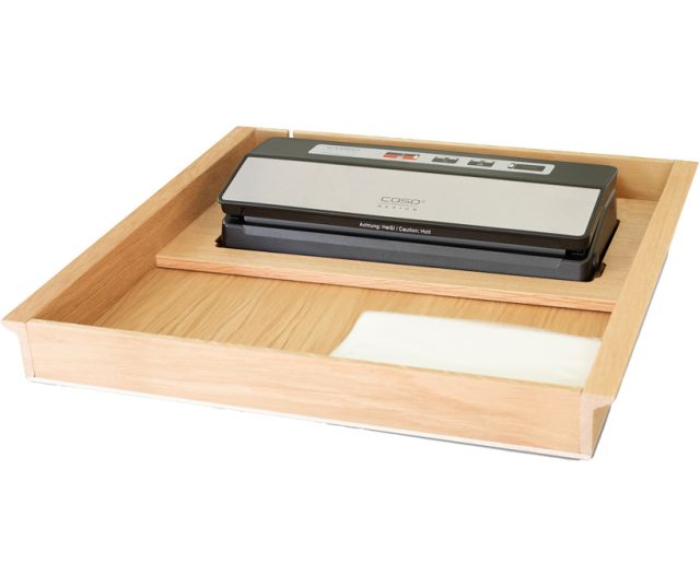 CASO VR 390 & Hettich Profi Plus inbouw ladeinleg met vacumeersealer