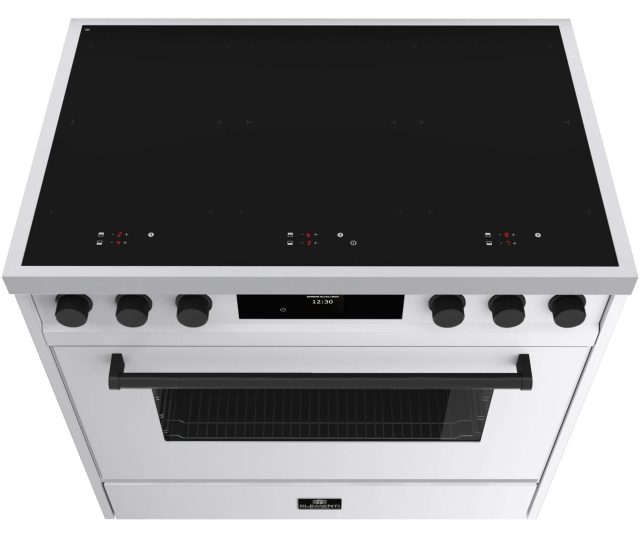 Vrijstaand inductie fornuis Elementi di Cucina EM9036-WT-IX-B met 6 kookzones