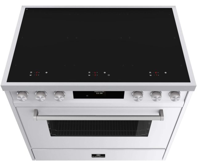 Elementi di Cucina EM9036-WT-IX-S fornuis met 6 inductiezones en PowerBoost