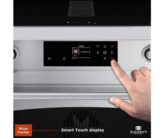 Inductie fornuis met afzuiging ELEMENTI DI CUCINA IC9034-IX-S met touchscreen ovenbediening