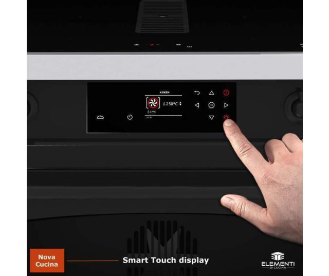 Elementi di Cucina IC9034-ZW-IX-B inductie fornuis met afzuiging - zwart - klassiek