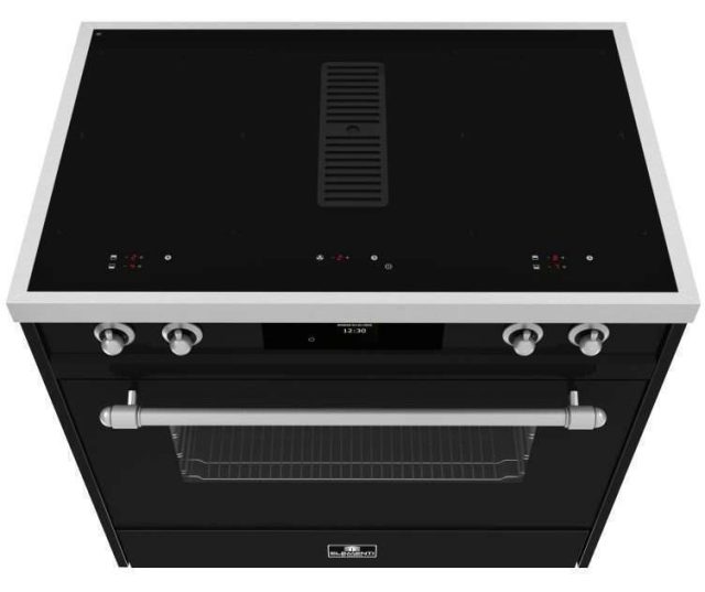 Elementi di Cucina IC9034-ZW-IX-S inductie fornuis met afzuiging - zwart- klassiek