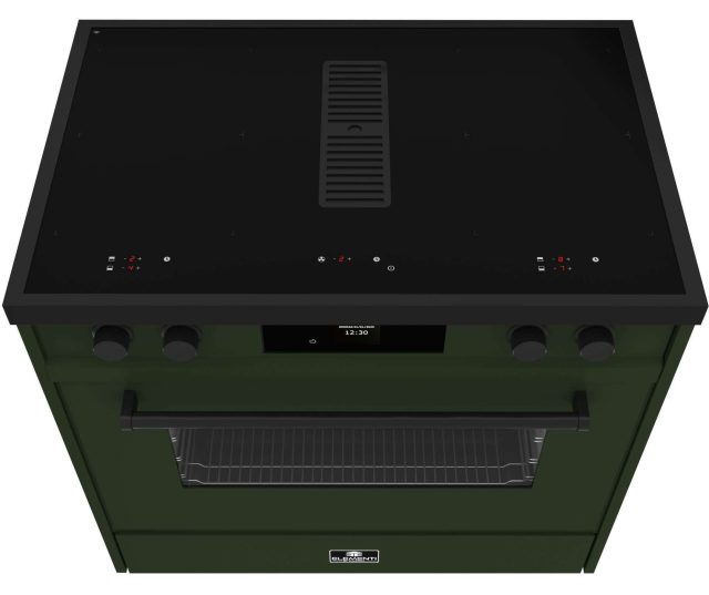 Modern 90 cm breed inductie fornuis Elementi di Cucina met afzuiging en touch bediening