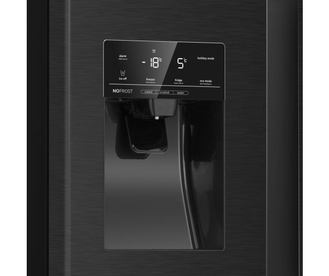 Etna AKV578IZWA blacksteel side-by-side koelkast - nofrost