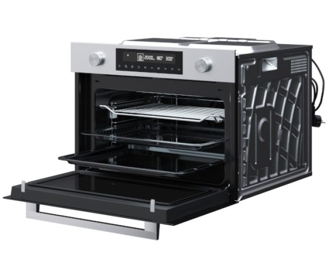 Etna CM450RVS inbouw oven met magnetron - nis 45 cm. - roestvrijstaal