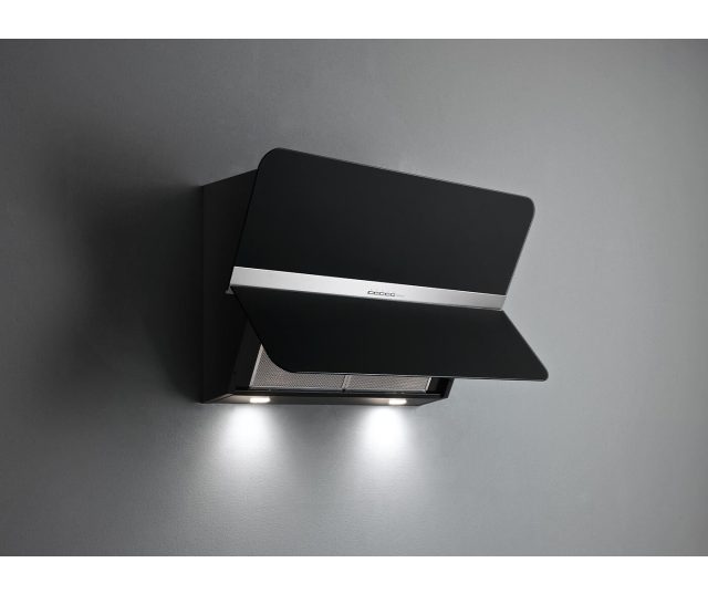 Falmec FLIPP85BL wand afzuigkap - zwart glas - 85 cm breed
