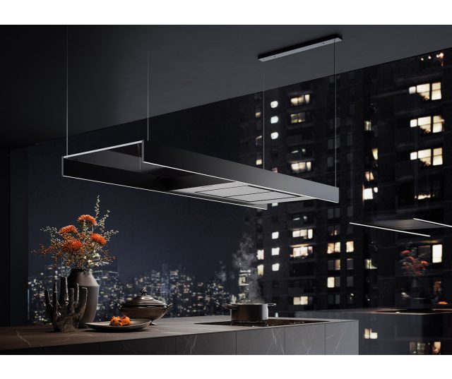 Falmec LIGHT120BL eiland afzuigkap - zwart - 120 cm breed