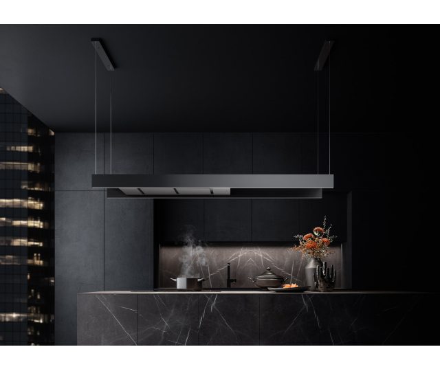 Falmec LIGHT180BL eiland afzuigkap - zwart - 180 cm breed