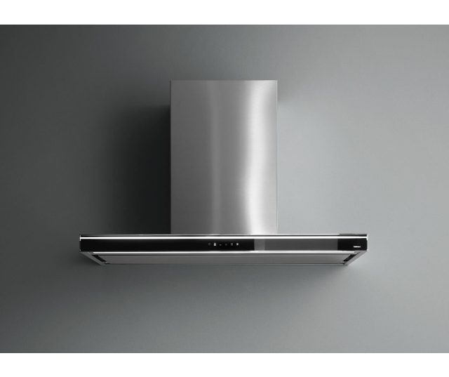 Falmec LUMIN90W3BL wand afzuigkap - zwart/rvs - 90 cm breed