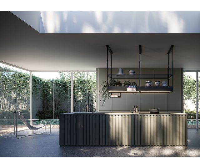 Falmec SPAZIO180 eiland afzuigkap - 180 cm. - rvs