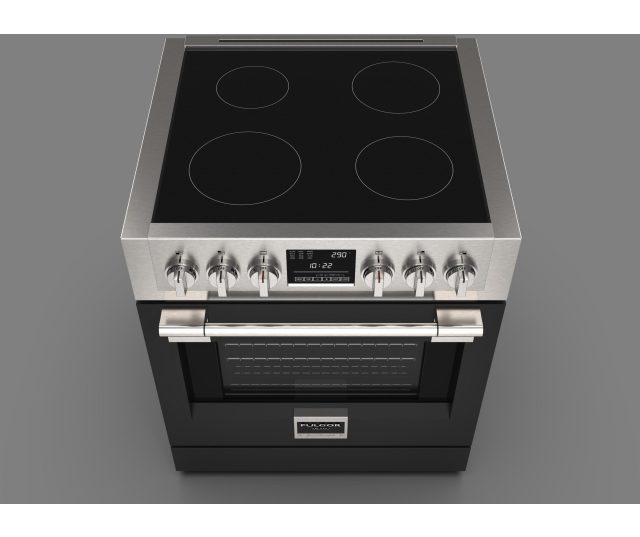 Fulgor Milano FSRC 3004 P MI ED 2F MBK fornuis inductie - zwart - 76,2 cm. breed