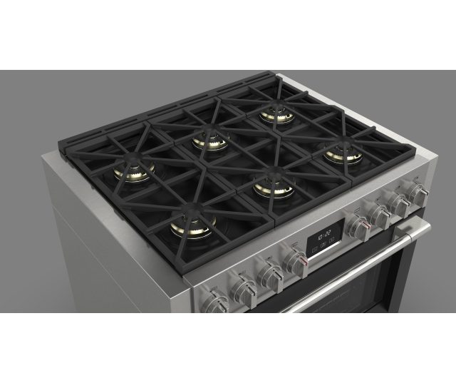 Fulgor Milano FSRC 3606 P MG ED 2F MBK gas fornuis - 91 cm. breed - zwart