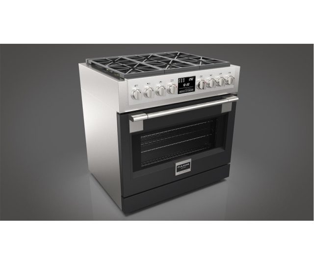 Fulgor Milano FSRC 3606 P MG ED 2F MBK gas fornuis - 91 cm. breed - zwart