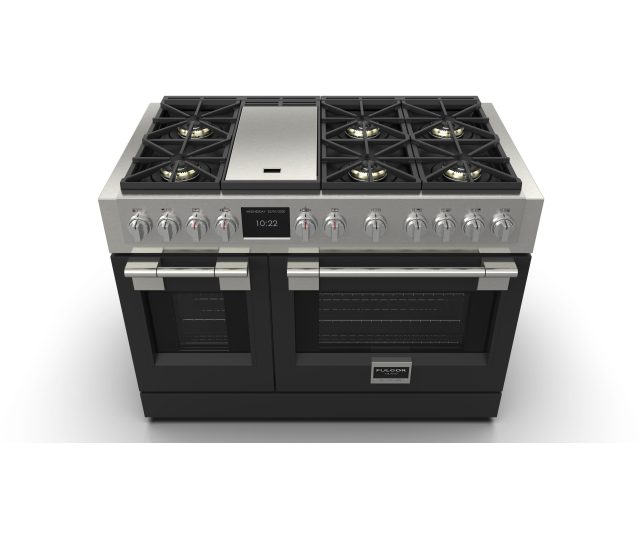 Fulgor Milano FSRC 4807 2P MK 2F MBK gas fornuis - 121,6 cm. breed - zwart