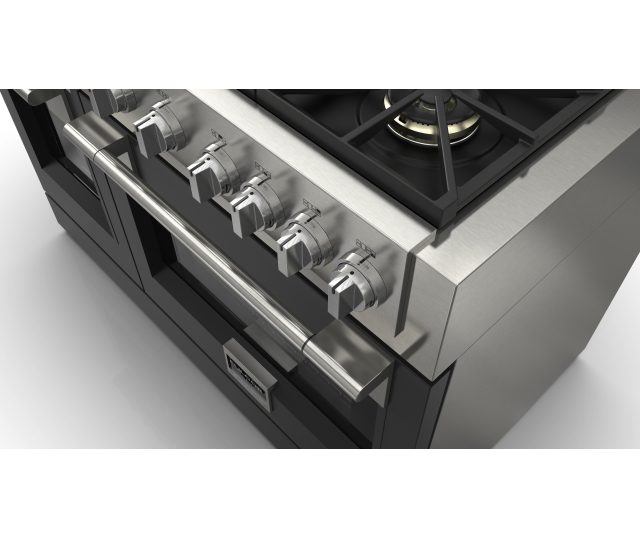 Fulgor Milano FSRC 4807 2P MK 2F MBK gas fornuis - 121,6 cm. breed - zwart