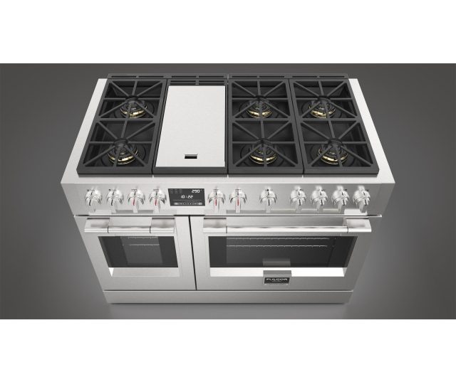 Fulgor Milano FSRC 4807 2P MK 2F X gas fornuis - 121,6 cm. breed - rvs