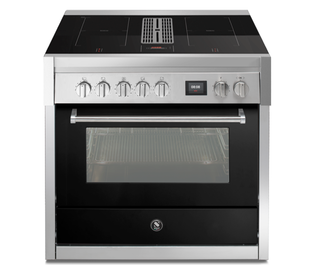 STEEL fornuis inductie Mistral Genesi GQ9S-4FIKW zwart