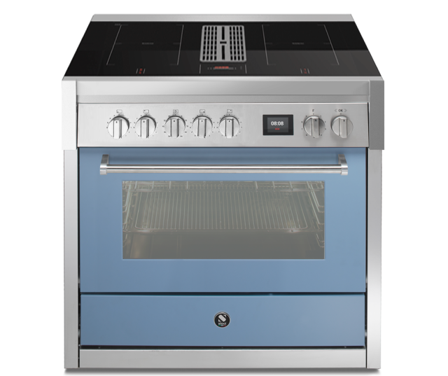 STEEL fornuis inductie Mistral Genesi GQ9S-4FIKW celeste