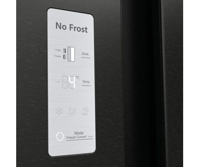 Hisense RS711N4AFE blacksteel side-by-side koelkast