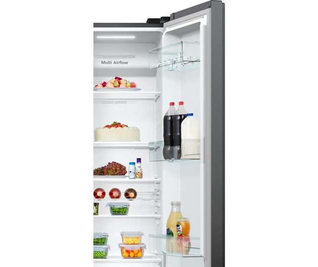 Hisense RS711N4AFE blacksteel side-by-side koelkast