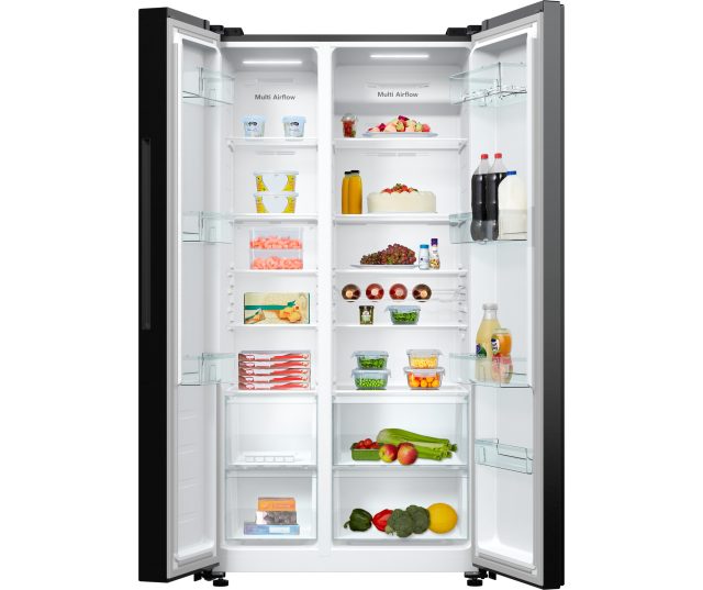 Hisense RS711N4AFE blacksteel side-by-side koelkast