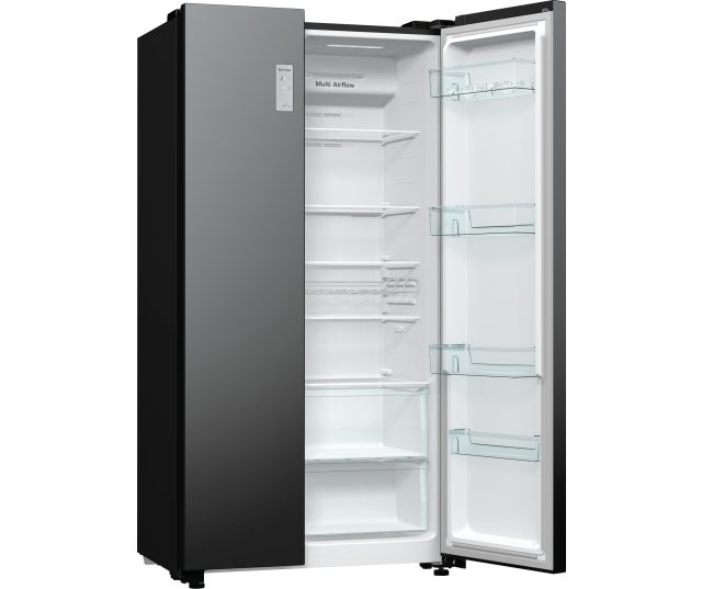 Hisense RS711N4AFE blacksteel side-by-side koelkast