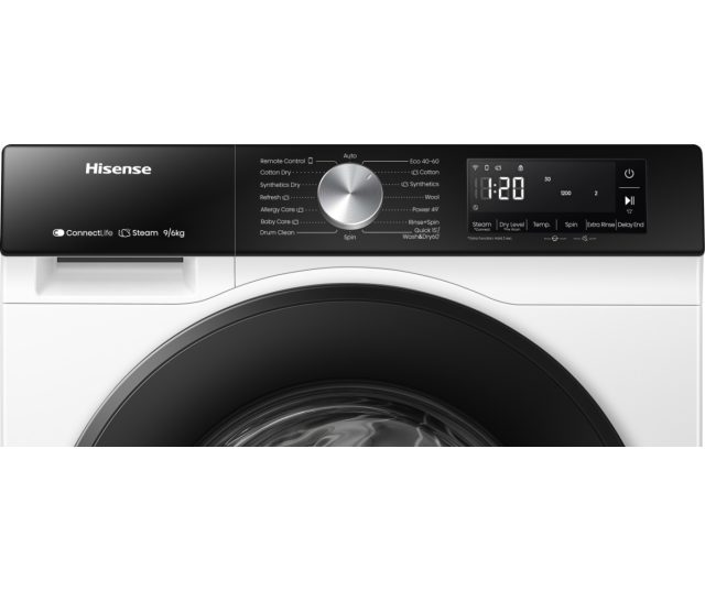 Hisense WD3S9043BW3 was/droogcombinatie - wit