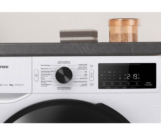 Hisense WF3V943BW/BLX wasmachine met wifi en energieklasse A label