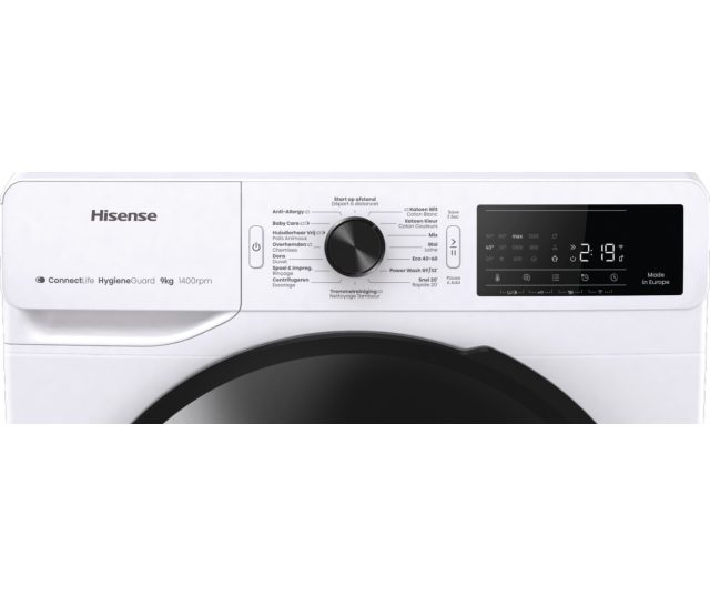 Hisense WF3V943BW/BLX wasmachine met wifi en energieklasse A label
