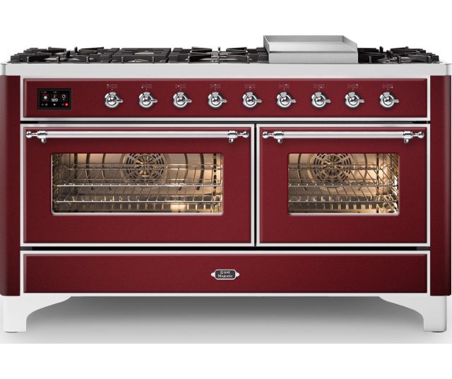 Ilve M15FDNE3/BU fornuis - rood - 150 cm. breed