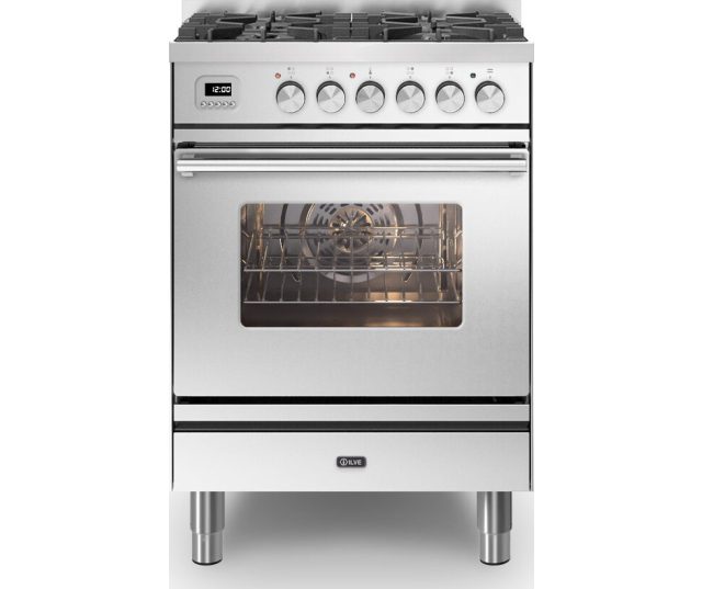 Klik en bekijk de ILVE P06WE3/SS Ilve P06WE3/SS gas fornuis rvs - 60 cm. breed