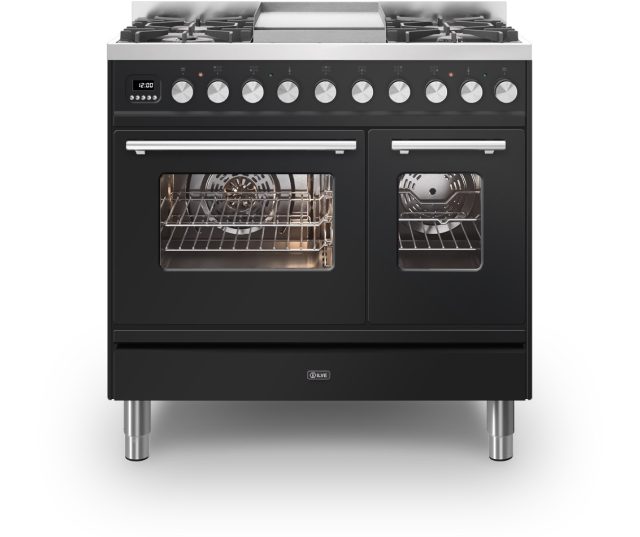 Ilve PD09FWE3/BK fornuis zwart - 90 cm. breed