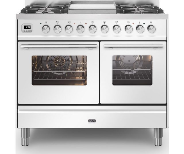 Ilve PD10FWE3/WH fornuis wit - 100 cm. breed