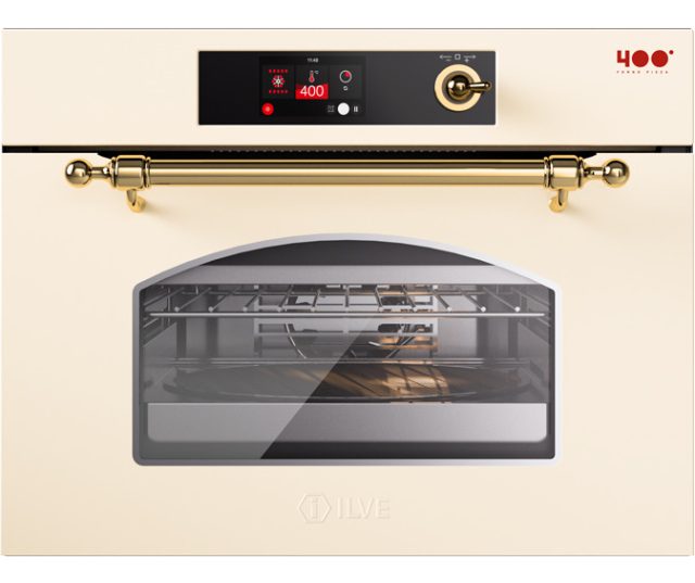 Ilve 645SNZT4/AWG inbouw oven antiek wit/messing - 60 cm. breed