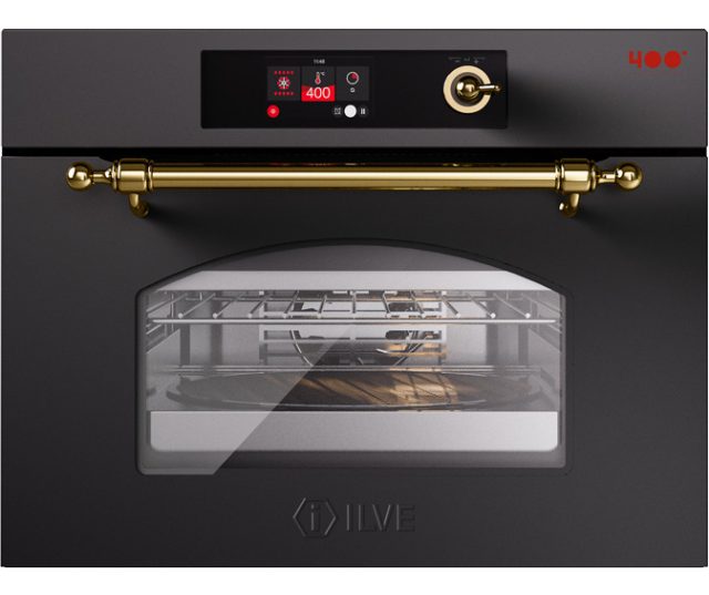 Ilve 645SNZT4/MGG inbouw oven mat grafiet/messing - 60 cm. breed