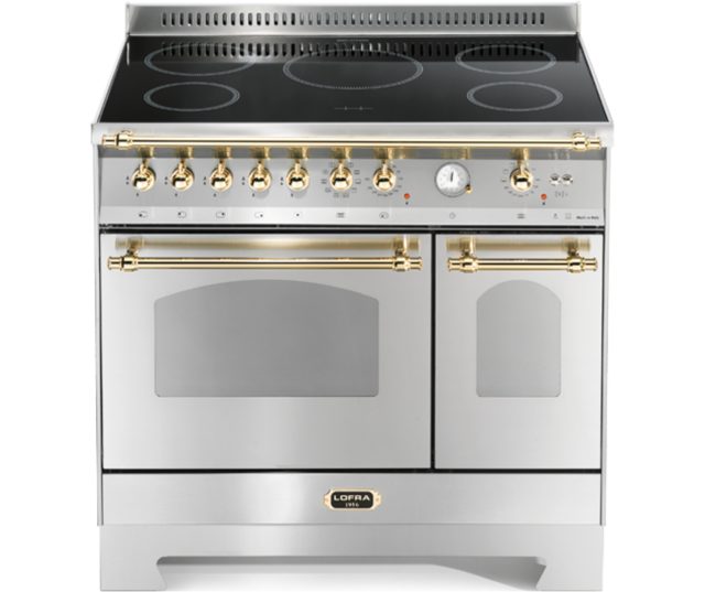 Lofra RUI192.50 inductie fornuis met dubbele oven - rvs/messing
