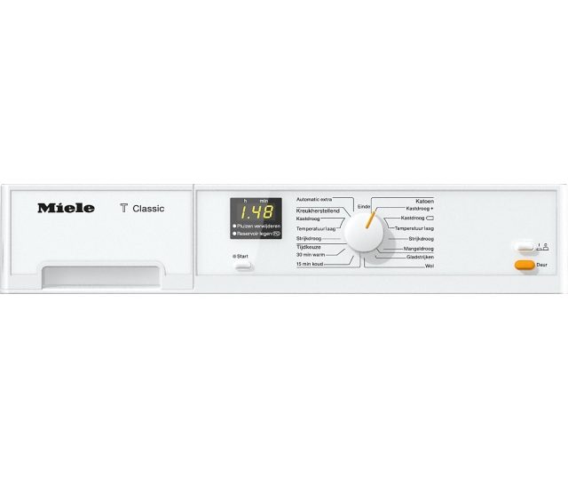 Bedieningspaneel van de Miele TDA 140 C condens droger