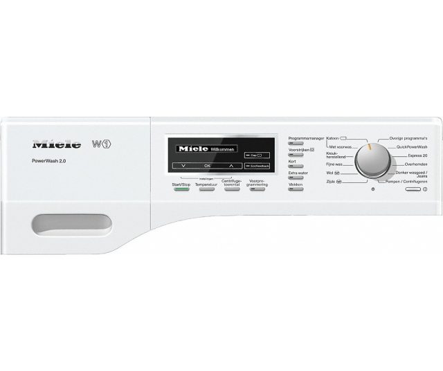 Bedieningspaneel van de Miele WKJ 131 WPS wasmachine