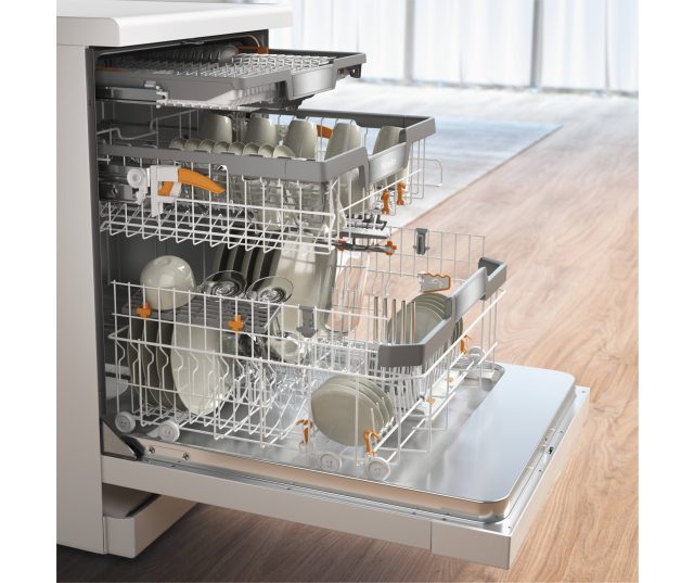 Miele G7233SC brws vrijstaande vaatwasser met energieklasse A en besteklade